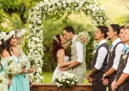 Casal com Padrinhos e Madrinhas